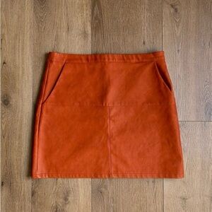 Shinestar Burnt Orange Suede Mini Skirt